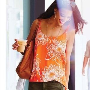 CABI | Orange Floral Tank Top | XS